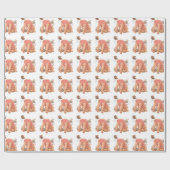 Niedlich Baby Girl Wrapping Paper Geschenkpapier (Flach)