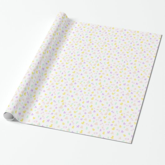 Niedlich Baby Girl Wrapping Paper Geschenkpapier (Ungerollt)