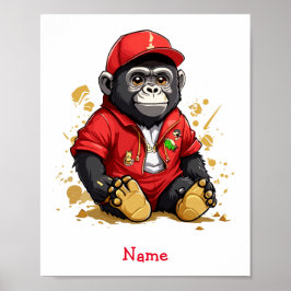 Niedlich Baby Gorilla Individuelle Name Poster
