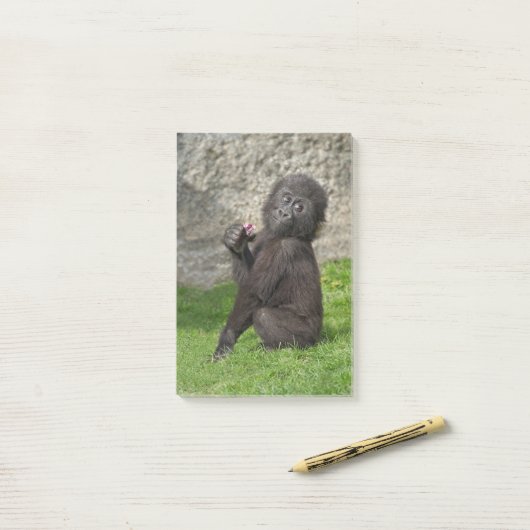 Niedlich Baby Gorilla Post-it Klebezettel (Auf Schreibtisch)