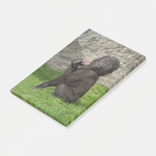 Niedlich Baby Gorilla Post-it Klebezettel (angewinkelt)