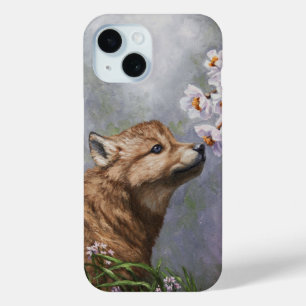 Niedlich Baby Gray Wolf Pup und Blume Case-Mate iPhone Hülle