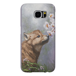 Niedlich Baby Gray Wolf Pup und Blume iPhone 16 Hülle