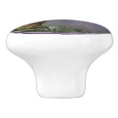 Niedlich Baby Gray Wolf Pup und Blume Keramikknauf (Seitenansicht)