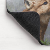 Niedlich Baby Gray Wolf Pup und Blume Mousepad (Ecke)