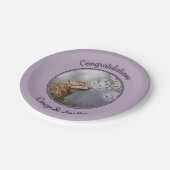 Niedlich Baby Gray Wolf Pup und Blume Pappteller (Schrägansicht)