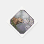 Niedlich Baby Gray Wolf Pup und Blume Serviette (Ecke)