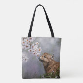 Niedlich Baby Gray Wolf Pup und Blume Tasche (Rückseite)