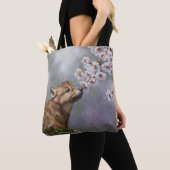 Niedlich Baby Gray Wolf Pup und Blume Tasche (Von Nahem)