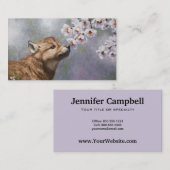 Niedlich Baby Gray Wolf Pup und Blume Visitenkarte (Vorne/Hinten)