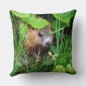 Niedlich Baby Groundhog Marmotte Murmeltier Kissen (Rückseite)