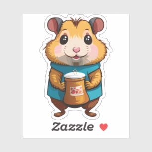 Niedlich Baby Hamster Cartoon Aufkleber