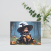 Niedlich Baby Hexe Postkarte (Stehend Vorderseite)