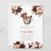 Niedlich Baby Highland Cow | Birthday Tee Party Einladung (Vorderseite)