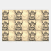 Niedlich Baby Highland Kuh Winter Weihnachten Geschenkpapier Set (Vorderseite 2)