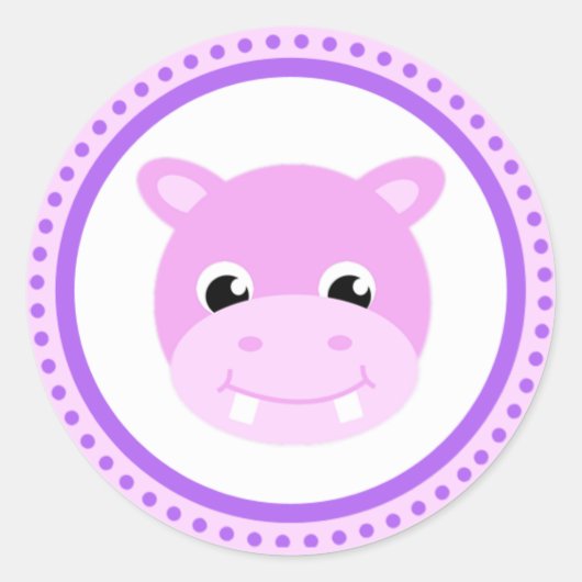 Niedlich Baby Hippo Cartoon Stickers (Vorderseite)