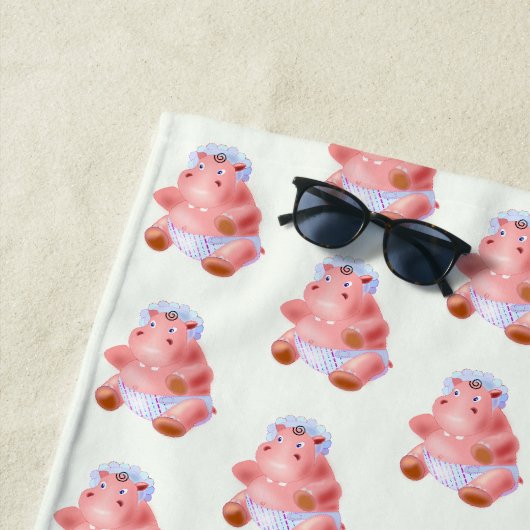 Niedlich Baby Hippo Funny Beach Handtuch (Beispiel)