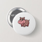 Niedlich Baby Hippo Moo Deng Long Sleeve T - Shirt Button (Vorne & Hinten)
