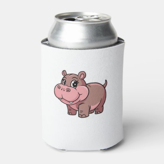 Niedlich Baby Hippo Moo Deng Long Sleeve T - Shirt Dosenkühler (Kanne Vorderseite)