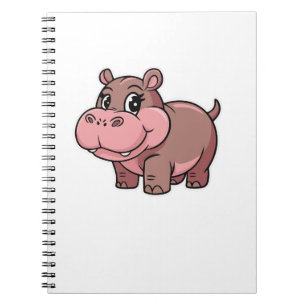Niedlich Baby Hippo Moo Deng Long Sleeve T - Shirt Notizblock