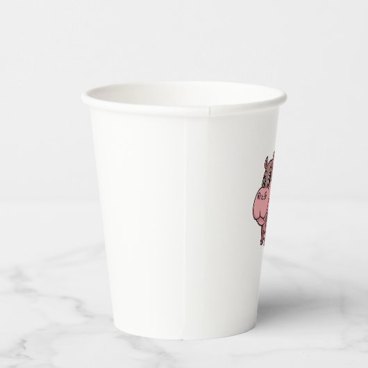 Niedlich Baby Hippo Moo Deng Long Sleeve T - Shirt Pappbecher (Rechts)