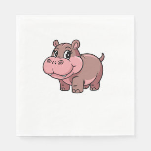Niedlich Baby Hippo Moo Deng Long Sleeve T - Shirt Serviette