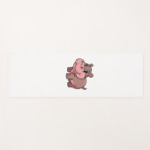 Niedlich Baby Hippo Moo Deng Long Sleeve T - Shirt Yogamatte (Vorderseite (Horizontal))