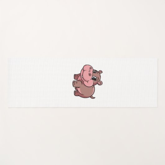 Niedlich Baby Hippo Moo Deng Long Sleeve T - Shirt Yogamatte (Vorderseite (Horizontal))