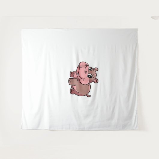 Niedlich Baby Hippo Moo Deng Tank Top_1 Wandteppich (Vorderseite (Horizontal))