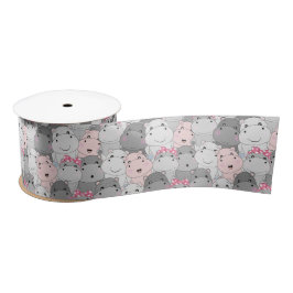 Niedlich Baby Hippo Ribbon Satinband