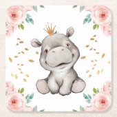 Niedlich Baby Hippopotamus Paper Untersetzer (Vorderseite)