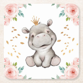 Niedlich Baby Hippopotamus Paper Untersetzer