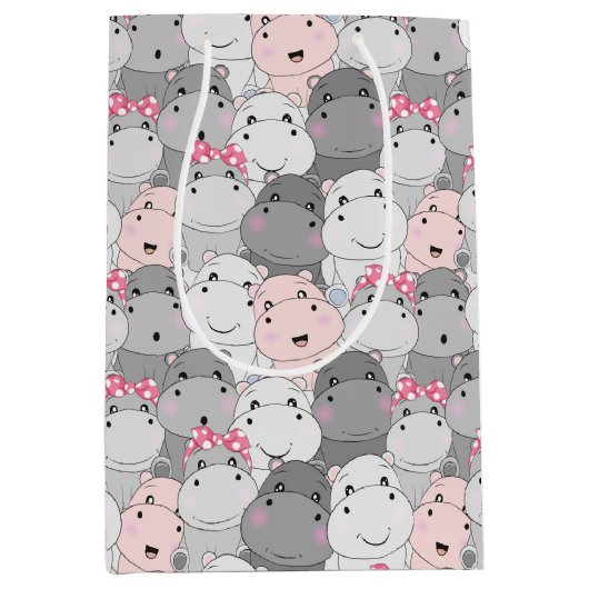 Niedlich Baby Hippos Geschenktasche Mittlere Geschenktüte (Vorderseite)