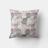 Niedlich Baby Hippos Throw Kissen (Rückseite)