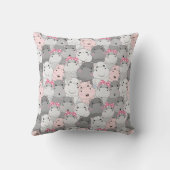 Niedlich Baby Hippos Throw Kissen (Rückseite)