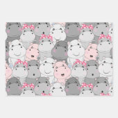 Niedlich Baby Hippos Wrapping Paper Set Geschenkpapier Set (Vorderseite)