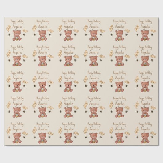 Niedlich Baby Honey Bear Cub Geschenkpapier (Flach)