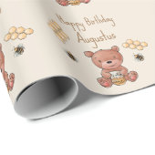 Niedlich Baby Honey Bear Cub Geschenkpapier (Rolleneckpunkt)