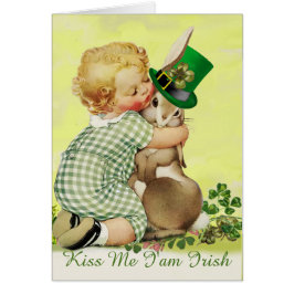 NIEDLICH BABY HUGGING RABBIT Irish St. Patrick's D
