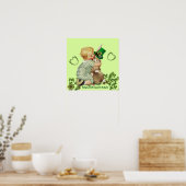 NIEDLICH BABY HUGGING RABBIT Irish St. Patrick's D Poster (Küche)