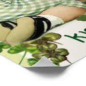 NIEDLICH BABY HUGGING RABBIT Irish St.Patrick's Da Poster (Ecke)