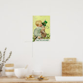 NIEDLICH BABY HUGGING RABBIT Irish St.Patrick's Da Poster (Küche)