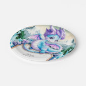 Niedlich Baby Ice Dragon Birthday Pappteller (Schrägansicht)