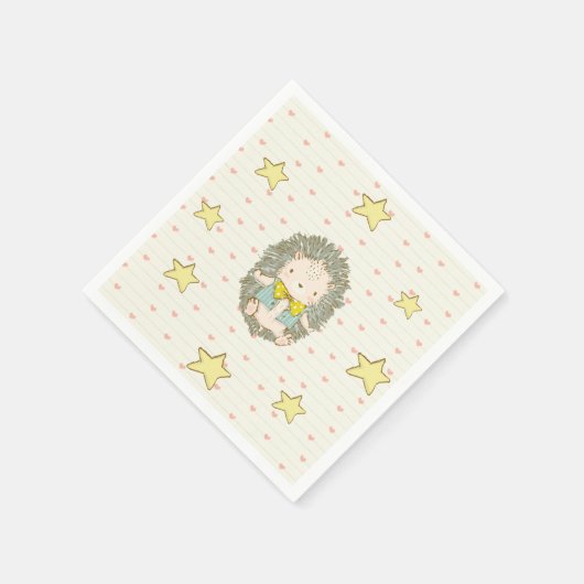 Niedlich Baby Igel Baby Boy Dusche Sweet Serviette (Ecke)