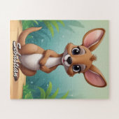 Niedlich Baby Kangaroo mit Namen Puzzle (Horizontal)