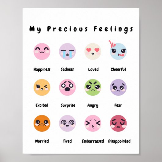Niedlich Baby Kinderzimmer Gefühle Bildung Poster (Vorne)