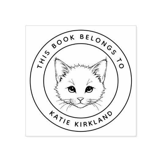 Niedlich Baby Kitten Dieses Buch gehört zum Namen Gummistempel (Prägung)