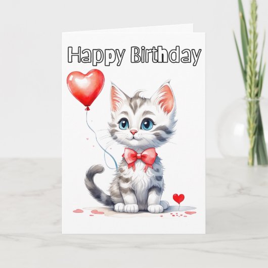 Niedlich Baby Kitten Happy Birthday Karte (Vorderseite)