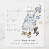 Niedlich Baby Kleidung Essentials Blue Boy Baby Du Weinetikett (Einzelnes Label)