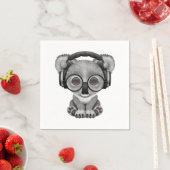 Niedlich Baby Koala Bear Dj Tragen Kopfhörer Serviette (Beispiel)